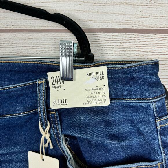 A New Approach Plus Size High Rise Distressed Skinny Jeggings Size 24W - Picture 3 of 8